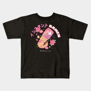 Japanese Ramen Sakura Flavor Anime Aesthetic Kids T-Shirt